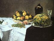 Edouard Manet Still Life with Melon and Peaches painting